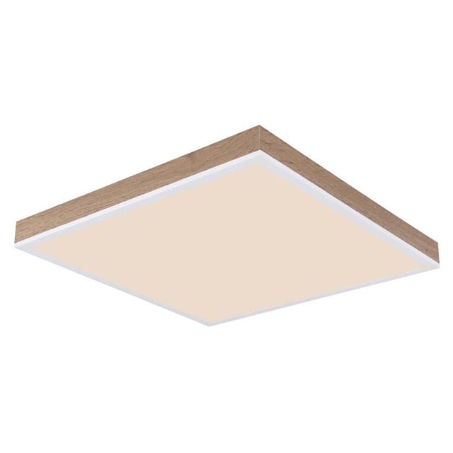 Globo - Deckenlampe Deckenleuchte dimmbar Fernbedienung led Tageslicht Holzoptik l 45 cm