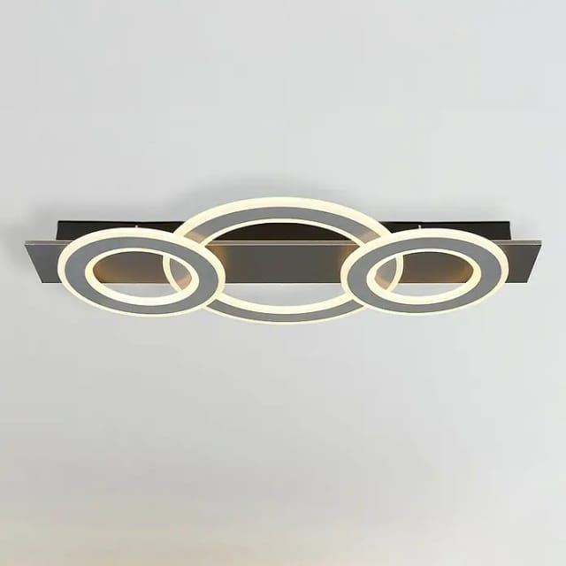 Deckenleuchte Deckenlampe Wohnzimmer Esszimmerleuchte anthrazit grau LED, Metall Acryl, 1x LED 50W 2300Lm 3000K, LxBxH 73x35x7 cm