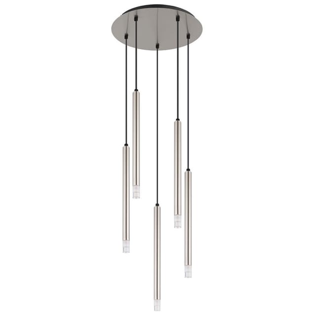 Hängeleuchte Hängelampe Esstischlampe silber 5 flammig Wohnzimmerlampe h 120 cm