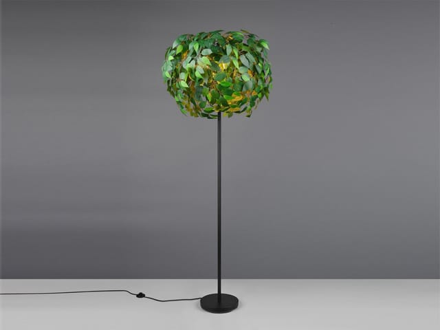 Große led Stehleuchte mit Blätter Lampenschirm Grün, Höhe 180cm