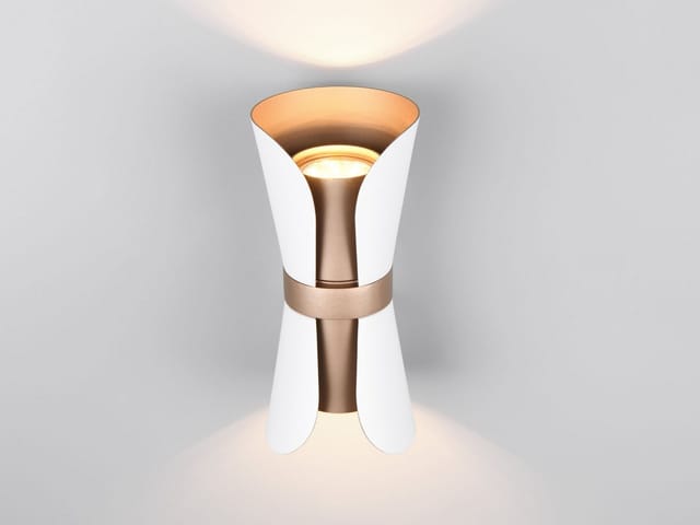 Led Wandlampe Weiß Coffee mit Updown Lichtaustritt, Höhe 21cm