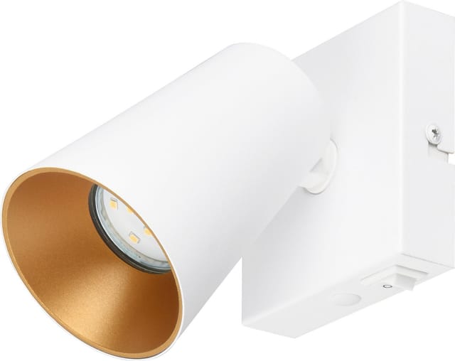 Wandstrahler sharp Weiß Gold mit Schalter, Breite 10cm