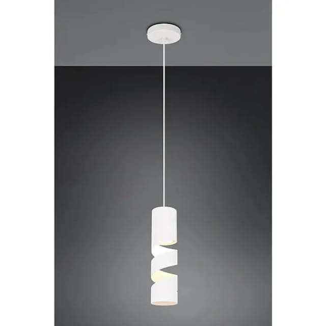 Trio Leuchten - Moderne kleine Pendelleuchte stream 1-flammig aus Metall in Weiß, ø 12cm