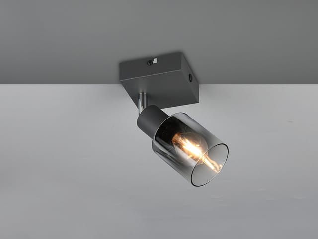 Led Wandstrahler mit Glasschirm Chrom bedampft, Breite 9cm