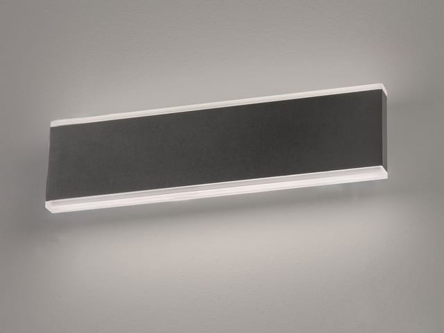 Fischer&honsel - Flache led Wandleuchte muur Schwarz mit Schalter, Breite 30,5cm