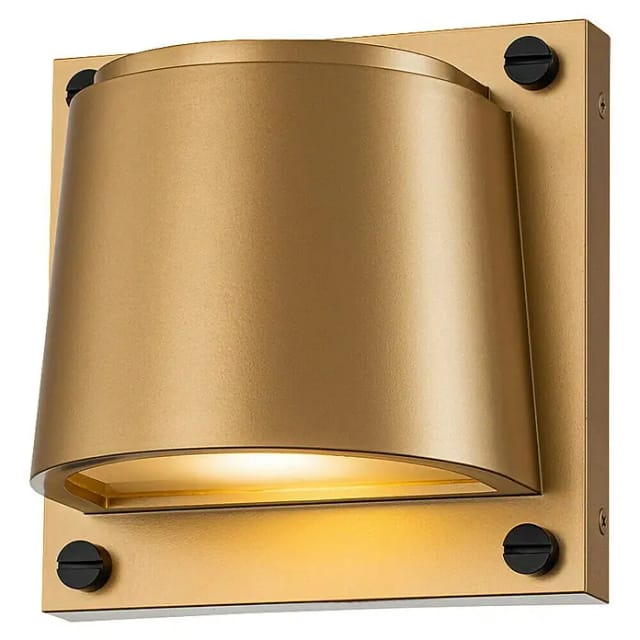 Hinkley - led Außenwandleuchte scout Downlight Messing, Höhe 16,5cm