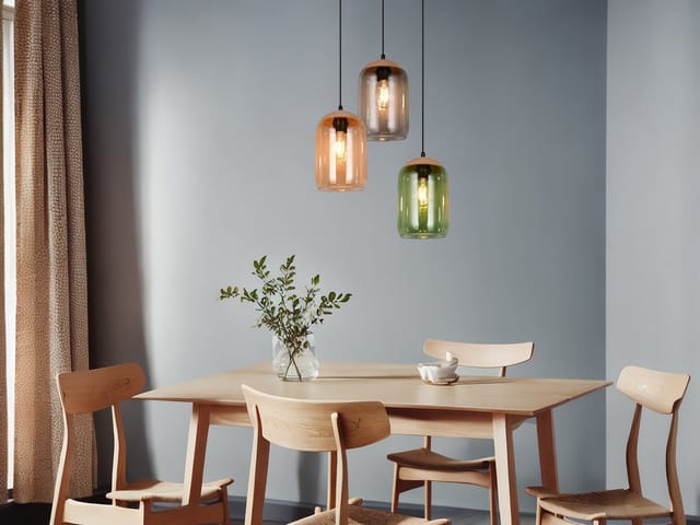 Meinewunschleuchte - led Cluster Pendelleuchte mit bunten Lampenschirmen aus recyceltem Glas, ø 30cm