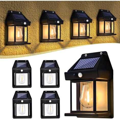 Coavas – Lampe Solaire Extérieure Avec Détecteur De Mouvement – 3 Modes D'Éclairage – Ip65 Étanche – Installation Facile Sur Mur – Éclairage Blanc Chaud