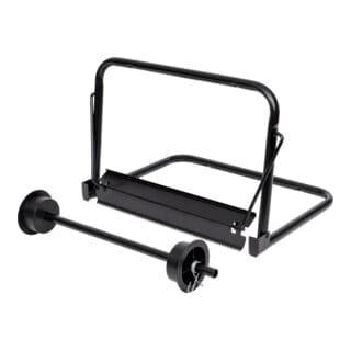Putzpapier-Rollen Wandhalter, LxH 440x300mm, mit robuster Abreißschiene, galvanisiertes Stahlrohrgestell - Stier