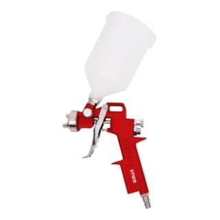 Effiziente Farbspritzpistole SP-Basic+, mit 600 ml Fließbecher, Stufenlose Luft- und Mengenregulierung, Farbsprühgerät, Farbsprüher, Spritzpistole