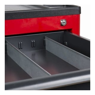 Fachtrenner für Werkstattwagen, 40 x 5 cm, Blech, Zubehör, Sortiereinlage zum Werkstattwagen, optimal für die Schublade, rutschfest,