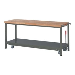 Werkbank Premium mit abs. Fahrgestell BxTxH 2000x700x880 mm - Stier