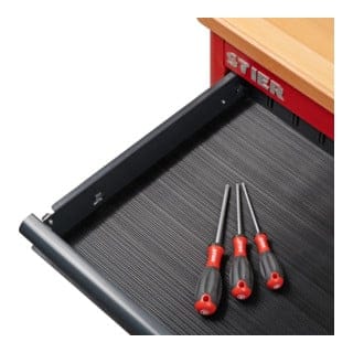 Stier - Gummi-Schubladeneinlage für Werkstattwagen, Zubehör Werkstattwagen, Gummi, optimal für die Schubladen, rutschfest, 570x400 mm, Antirutsch