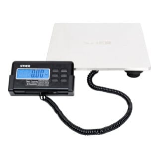 Paketwaage, Plattformwaage, bis 200 kg, Edelstahlplatte, 30 x 30 cm, kg, oz und lb, verschiedene Wiegemodi - Stier