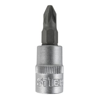 Pozidriv-Bit-Steckschlüsseleinsatz 1/4'', ph 2, Stecknuss, Steckschlüssel - Stier