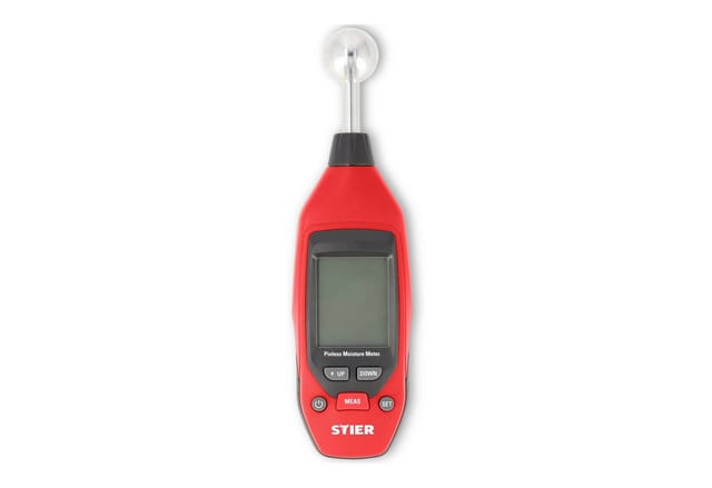 Feuchtigkeitsmessgerät, bis 40 mm Tiefe, Messbereich 0 - 100, LCD-Display, praktische Alarm- & Hold-Funktionen, batteriebetrieben, Off-Modus nach 30