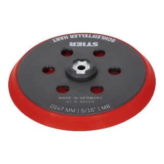 Schleifteller Stützteller hart D147mm 5/16" M8 für Exzenterschleifer, 150 mm, mit klett - Stier
