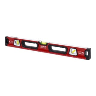 Premium Wasserwaage, mit Magnet und drei Libellen, 600 mm, 0,5 mm/m, vertikal und horizontal messen, Spiegel-Lotlibelle, präzise Messung,