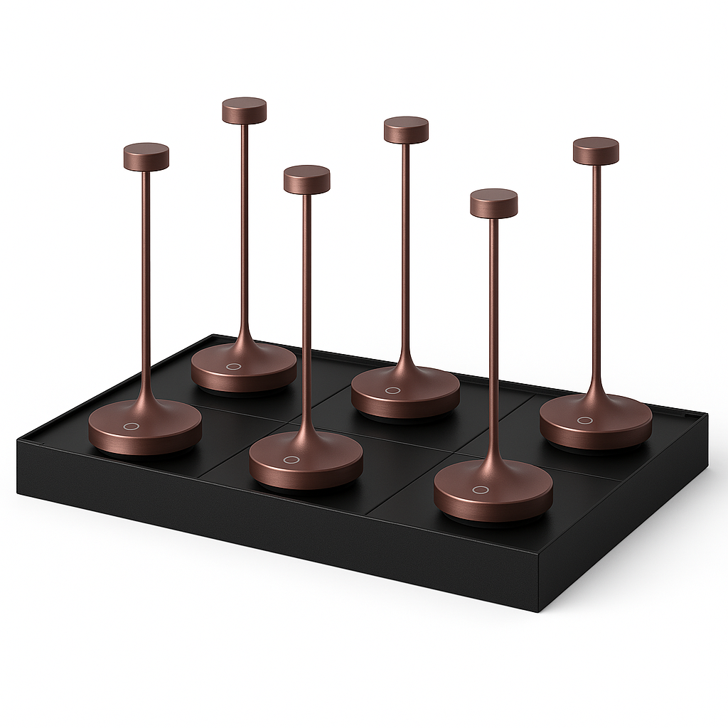 Set Mit 6 Tischlampen Mit Fuß Ruby H25cm