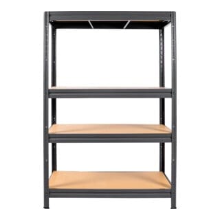 Schwerlast-Fachbodenregal, Fachlast 600kg, Feldlast 1600kg, HxBxT 1770x1200x600 mm, 4 Böden, Stahlgestell - Stier