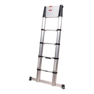 STIER Teleskopleiter Premium 3,8m 13 Sprossen, Stehleiter, Klappleiter, Ausziehleiter, hochwertiges Aluminium, 150kg Belastbarkeit, Mehrzweckleiter,