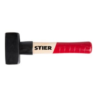 STIER Fäustel Robust+, 1500 g, mit Stiel-Schutzhülse, Spezialstahl, hohe Qualität, Langlebiger, geschmiedeter Fäustelkopf, hohe Qualität nach DIN 6475