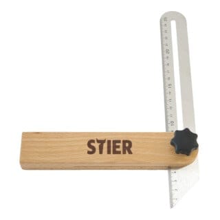 STIER Präzisions-Schmiege Länge 250 mm, Schmiege, Winkel, Winkelmesser, Winkelschmiege mit Metallzunge