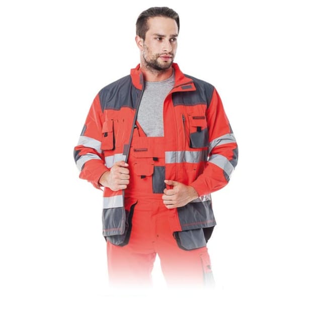Arbeitsjacke mit Reflektoren s rot