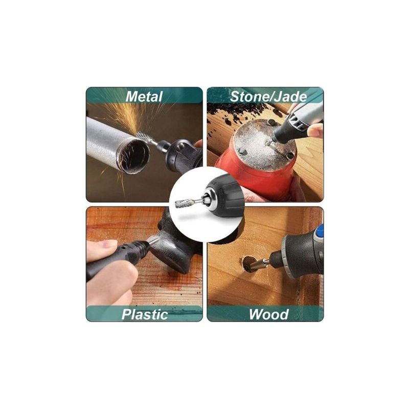 Vurahome - Set Mit 10 Doppelseitigen Rotationsfräsern Aus Wolframkarbid Mit 1/8" Schaft Zum Holzschnitzen, Metallpolieren, Gravieren Und Bohren.