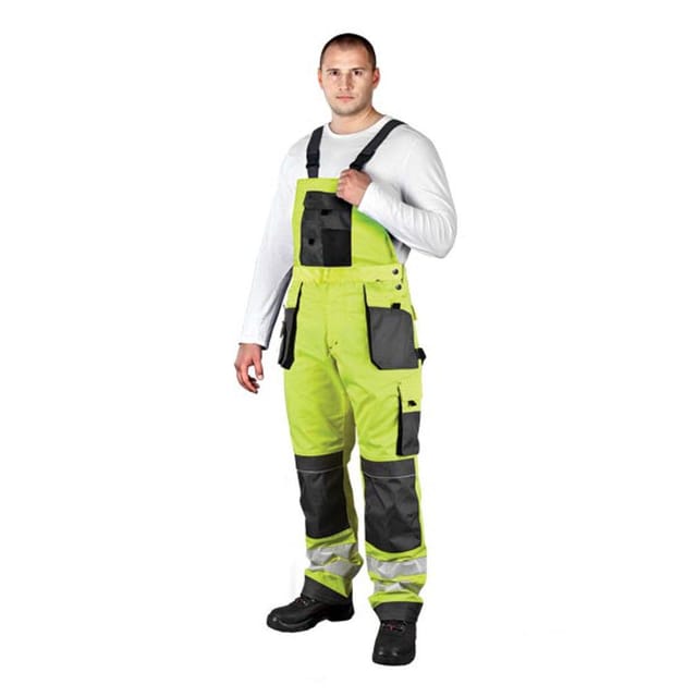 Arbeitslatzhose mit Reflektoren neongelb 56