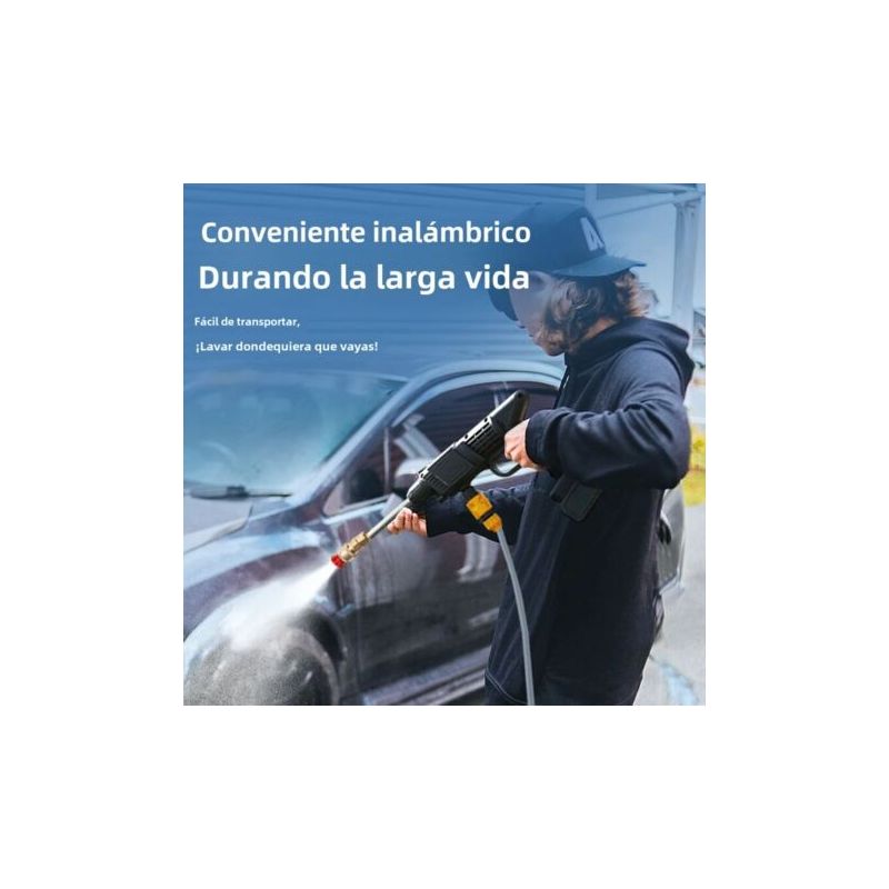 Hochdruck-wasserpistole, Tragbar, Für Autowaschanlage, Gartenbewässerung, Schaumdüse, Großer Akku (96 Hv)