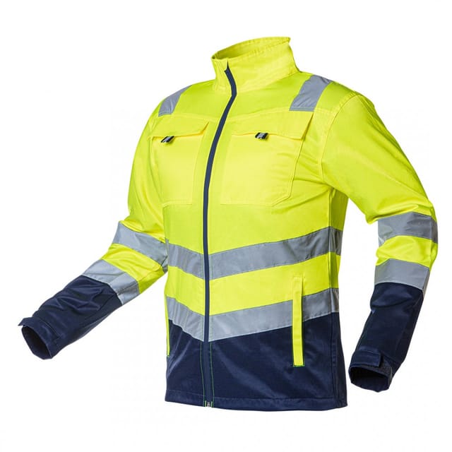 Warnschutzjacke gelb mit Reflektoren, Klasse 2 M
