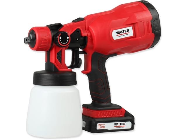 Walter Werkzeuge - Walter Li-Ion Akku Farbsprühsystem 20 v inkl. Akku Ladegerät 800 ml Farbbehälter