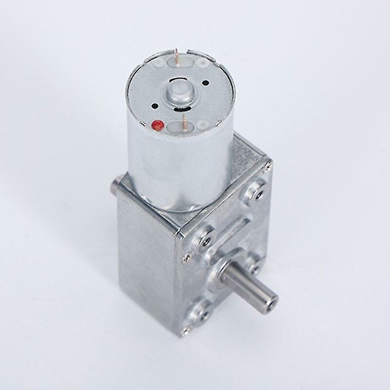 Vurahome - 6v/12v/24v Mini-metall-schneckengetriebemotor Mit Hohem Drehmoment, Zwei Achsen, Jgy370, 90 U/min, 12v