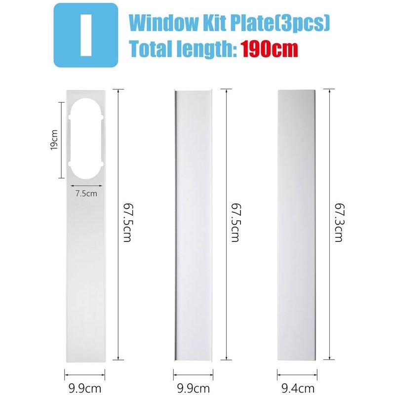 Vurahome - 3-teiliges Fensterschiebe-set 190 Cm Für Mobile Klimaanlagen