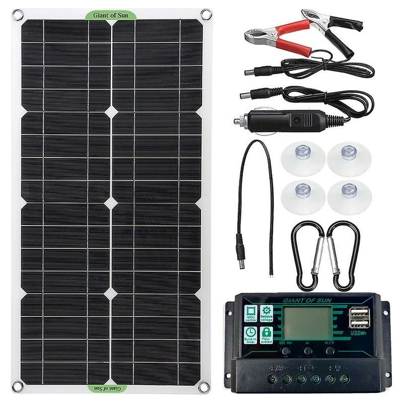 Vurahome – 250-w-solarsystem-set Mit 1 Flexiblem Monokristallinem Solarmodul (photovoltaik), 20-a-solarladeregler Für Wohnmobile, Boote, Dächer Und 12-volt-batterien