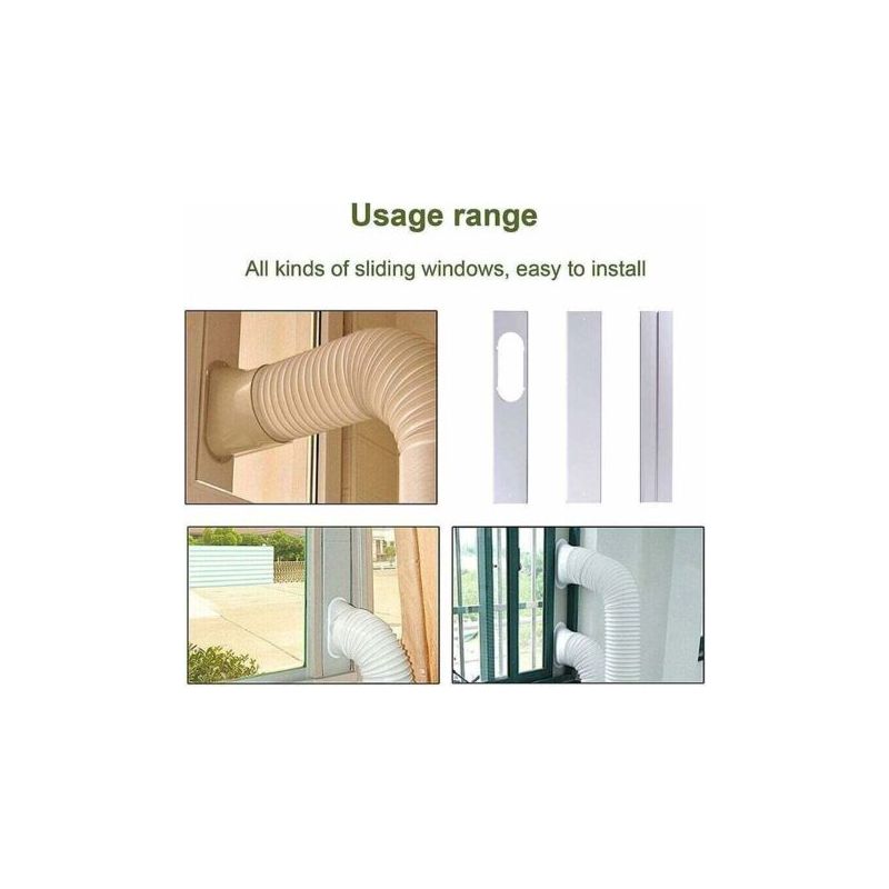 Vurahome – Fensterdichtungs-set – Verstellbares Fensterdichtungs-schiebefenster-set Für Klimaanlagen, Xu, Tragbare Dichtungsplatte Mit Abluftschlauch Für Mobile Klimaanlagen (2 Stück, 55 Cm)