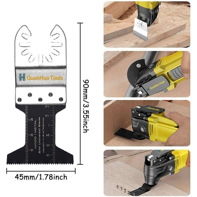 Vurahome – 3-teiliges Zubehörset Aus Titan-bimetall Für Multifunktionswerkzeuge, Extra Lange Und Robuste Schneidklingen Für Schnelles Schneiden Von Holz Und Metall