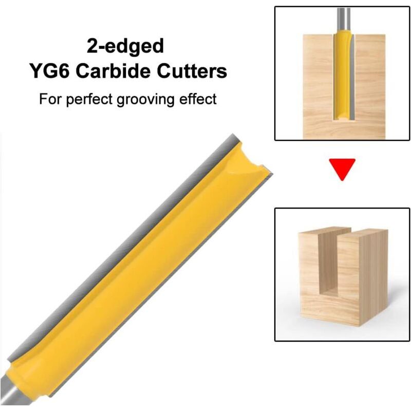 Vurahome – 3 Stück 8-mm-schaft-fräser, Extra Lange Schaftfräser Für Holz, 8 Mm 1/2" 50,8 Mm, 8 Mm 1/2" 63 Mm, 8 Mm 1/2" 76 Mm
