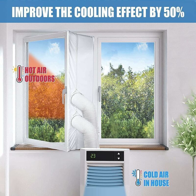 Vurahome – 300 Cm Fensterdichtungsset Für Klimaanlagen, Fensterdichtung, Fensterdichtungsstoff Für Alle Tragbaren Klimaanlagen Und Wäschetrockner, Einfache Montage Mit Anleitung