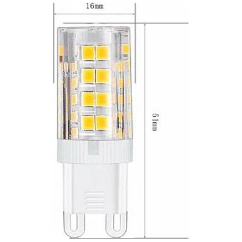 Vurahome - Packung Mit 10 G9 Led-lampen, Warmweiß 3000 K 5 W Entspricht 40 W Halogenlampen 420 Lumen Nicht Dimmbar.