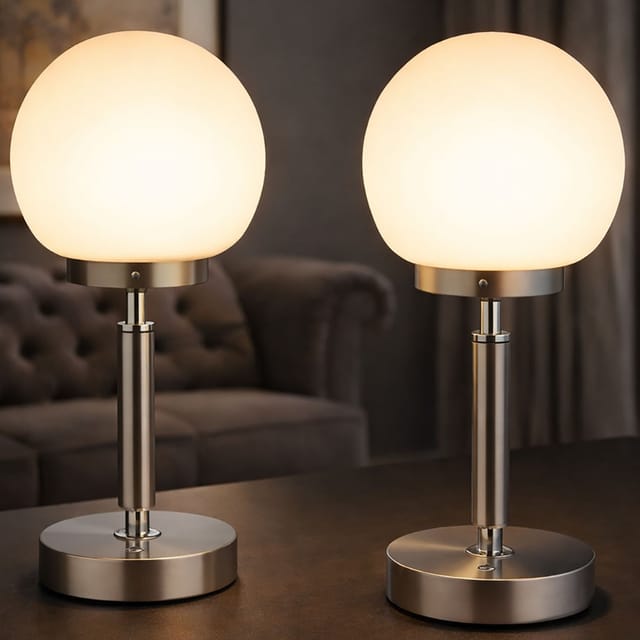 Tischlampe Nachttischlampe Touchdimmer Akku Wohnimmerlampe led Tischleuchte silber, Lichtfarbe einstellbar, 2,5W 136lm warmweiß-kaltweiß, DxH 11,5 x