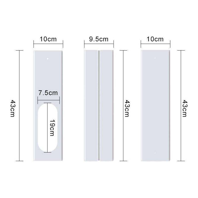 Vurahome – 4-teiliges Verstellbares Fenster-set, Klimaanlagen-fensterschieber-set Für Abluftrohre Mit 13 Cm Durchmesser, Tragbare Fensterplatte