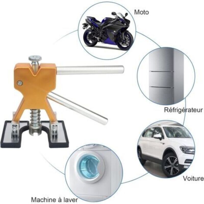 Vurahome – Lackfreies Ausbeulwerkzeug-set Für Karosserien Mit Heißklebepistole, Goldenem Ausbeulwerkzeug, Für Autos, Kühlschränke, Motorradkarosserie, Türen Usw.