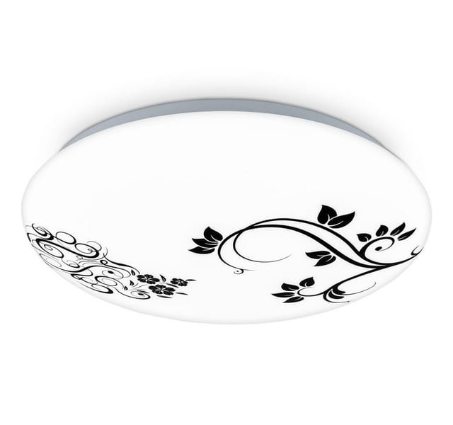 Briloner - kora led Deckenleuchte, Neutralweißes Licht, Blumen Design, weiß-schwarz, 28 x 6,5 cm