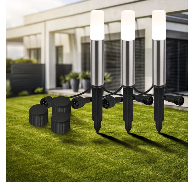 Briloner - connect to shine Erweiterungsset Junca mit 3er Set led Wegeleuchten, IP44