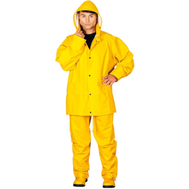Regenschutzkleidung aus Polyurethan, Set aus Hose und Jacke mit Kapuze XL