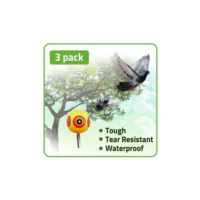 Vurahome – Vogelabwehrballons – Leuchtend Gelb – Reiß- Und Wetterfest – Schutz Vor Tauben Und Krähen – 3er-pack