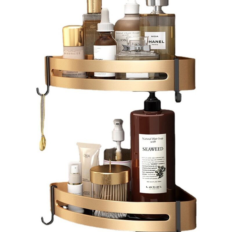 2er-set Eck-duschregal Ohne Bohren Badezimmerregal Kleber Edelstahl Dreieck Korb Aufbewahrung Für Shampoo Seife Mit Haken（farbe Der Fotos）. Adélala