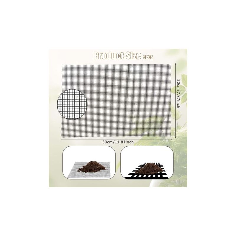 Set Mit 5 Quadratischen Netzgittern Für Blumentöpfe Und Bonsai, Verhindert Das Austreten Von Erde, Netzmatte